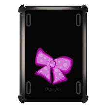 DistinctInk™ OtterBox Defender Series Case for Apple iPad / iPad Pro / iPad Air / iPad Mini - Pink Black Bow Ribbon