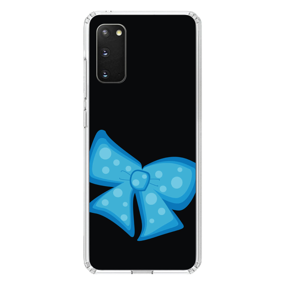 Light Blue Black Bow Ribbon Clear Shockproof iPhone Case, view 15