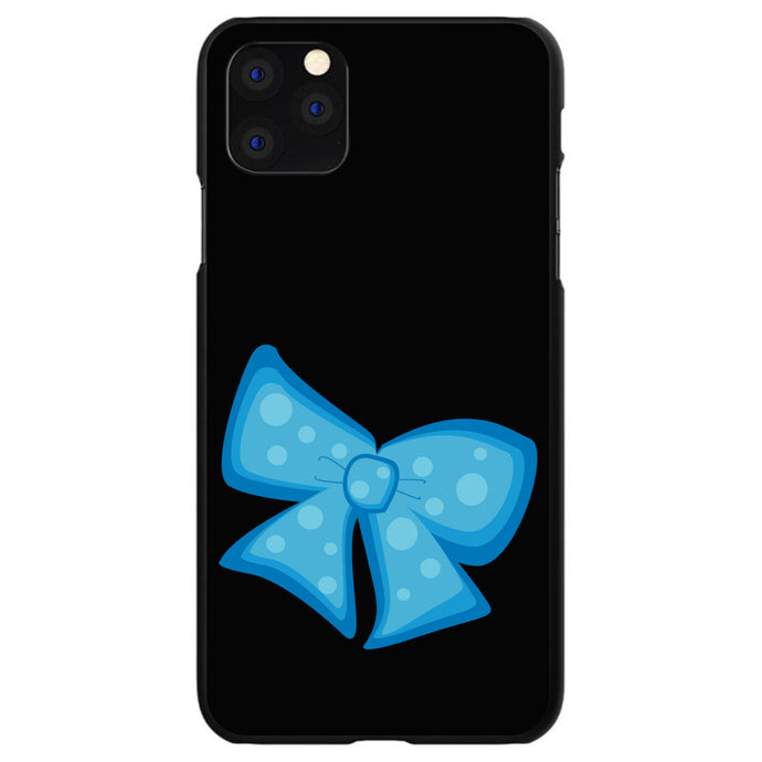 DistinctInk® Hard Plastic Snap-On Case for Apple iPhone or Samsung Galaxy - Light Blue Black Bow Ribbon