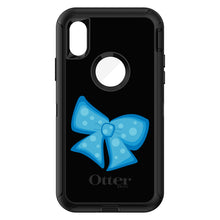 DistinctInk™ OtterBox Defender Series Case for Apple iPhone / Samsung Galaxy / Google Pixel - Light Blue Black Bow Ribbon