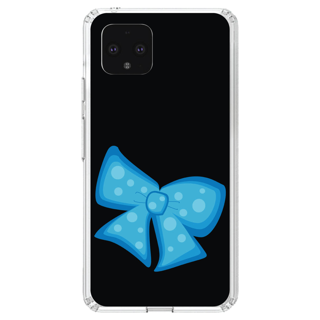 Light Blue Black Bow Ribbon Clear Shockproof iPhone Case, view 23