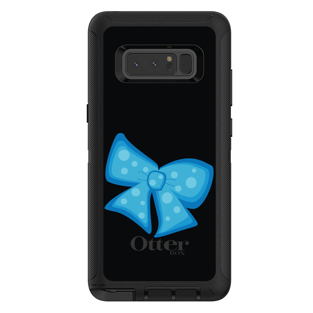 Light Blue Black Bow Ribbon OtterBox Defender Case for iPhone & Galaxy, view 17
