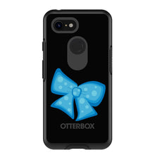 DistinctInk™ OtterBox Symmetry Series Case for Apple iPhone / Samsung Galaxy / Google Pixel - Light Blue Black Bow Ribbon