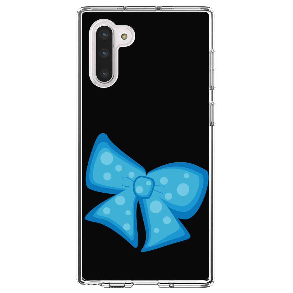 Light Blue Black Bow Ribbon Clear Shockproof iPhone Case, view 9