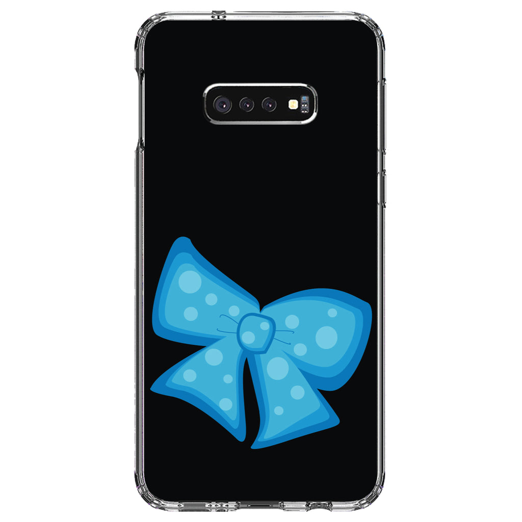 Light Blue Black Bow Ribbon Clear Shockproof iPhone Case, view 18