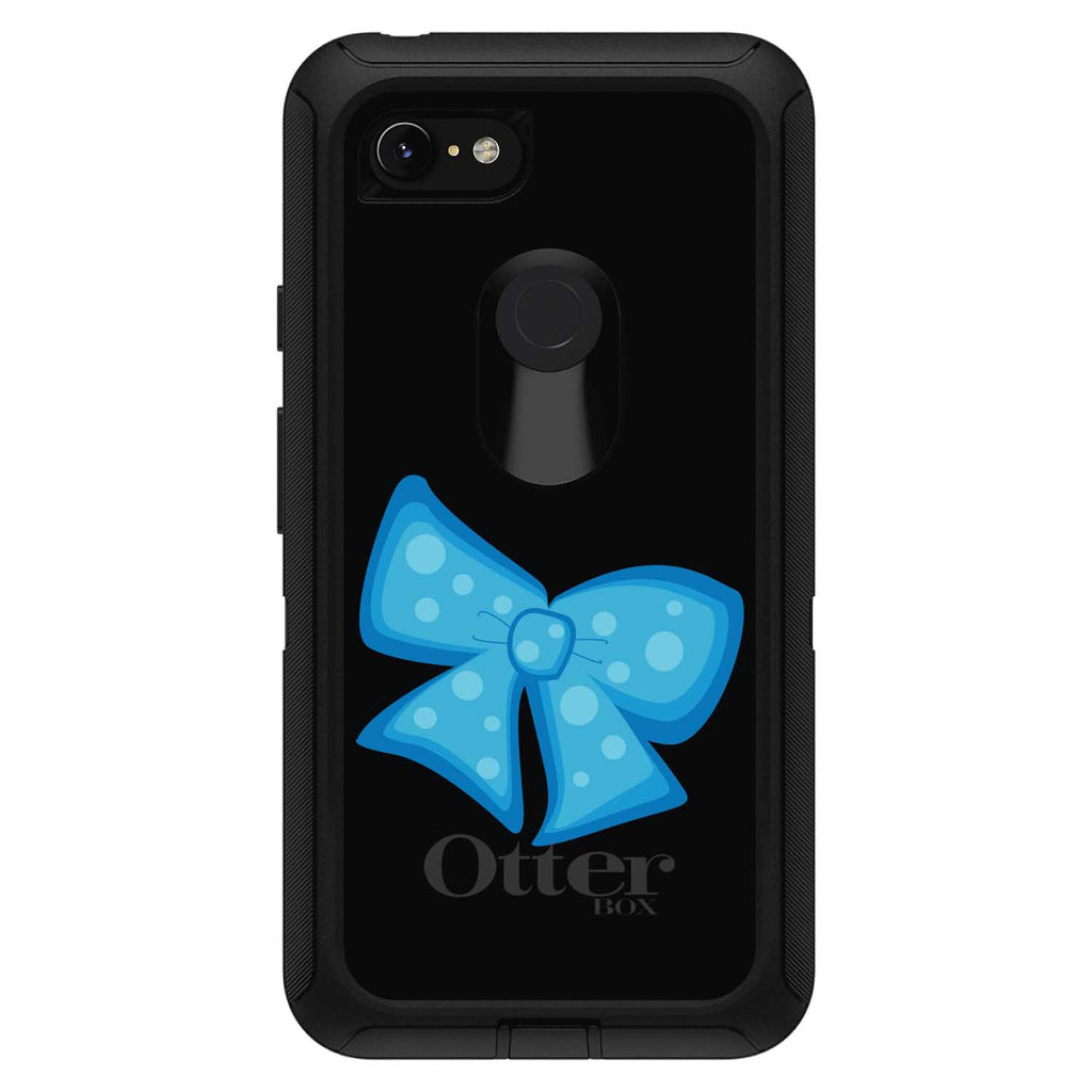 Light Blue Black Bow Ribbon OtterBox Defender Case for iPhone & Galaxy, view 18