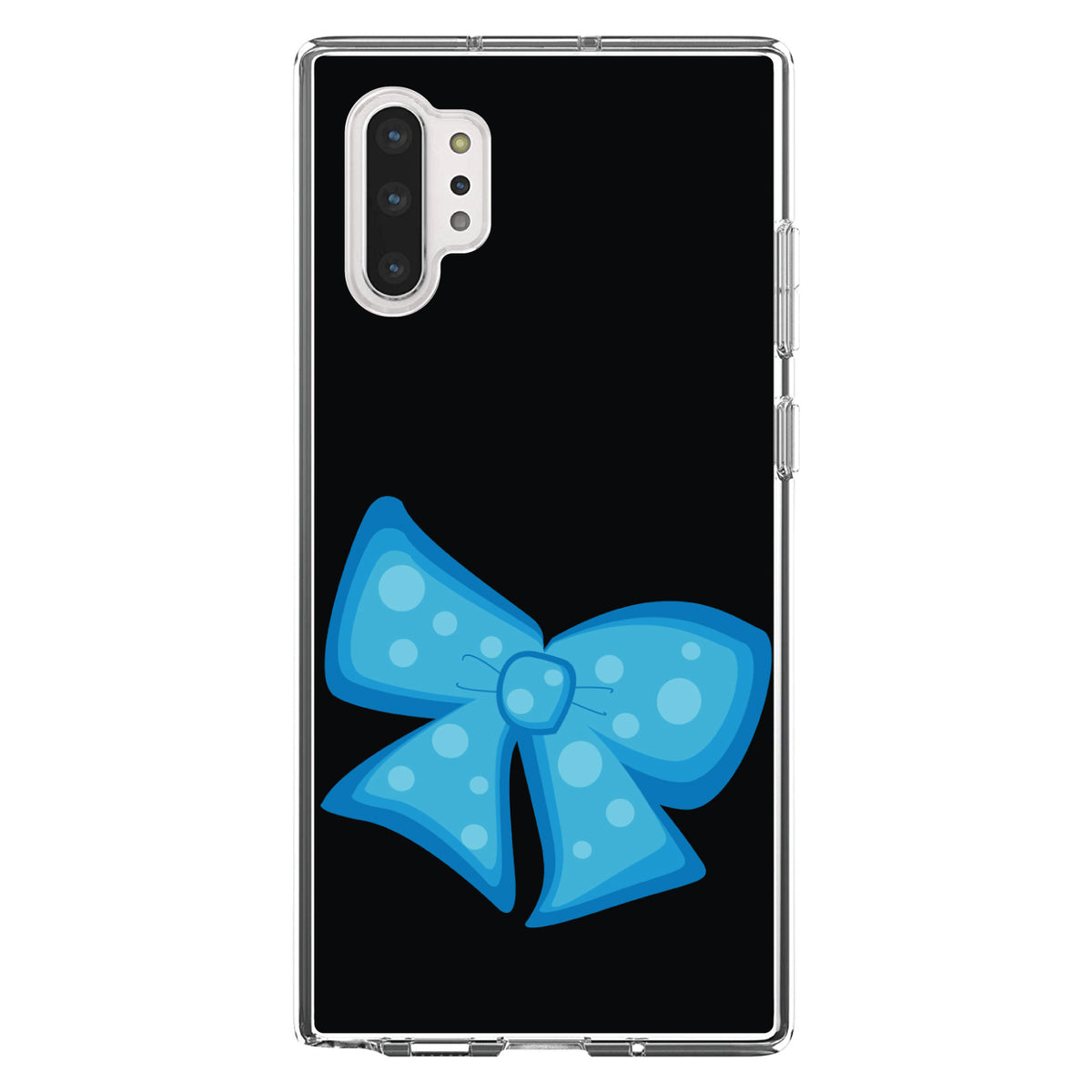 Light Blue Black Bow Ribbon Clear Shockproof iPhone Case, view 10