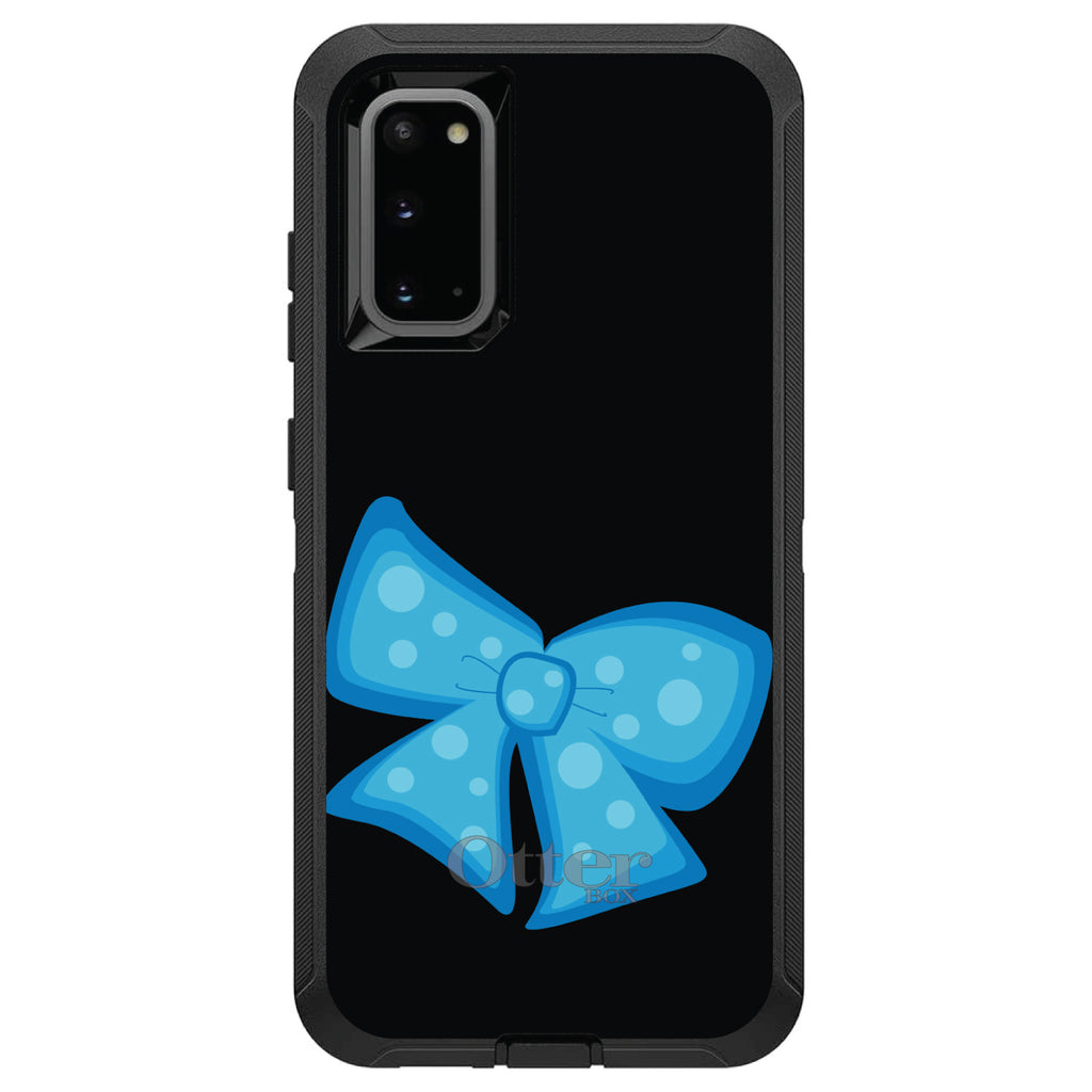 Light Blue Black Bow Ribbon OtterBox Defender Case for iPhone & Galaxy, view 8
