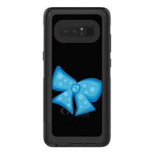 DistinctInk™ OtterBox Commuter Series Case for Apple iPhone or Samsung Galaxy - Light Blue Black Bow Ribbon
