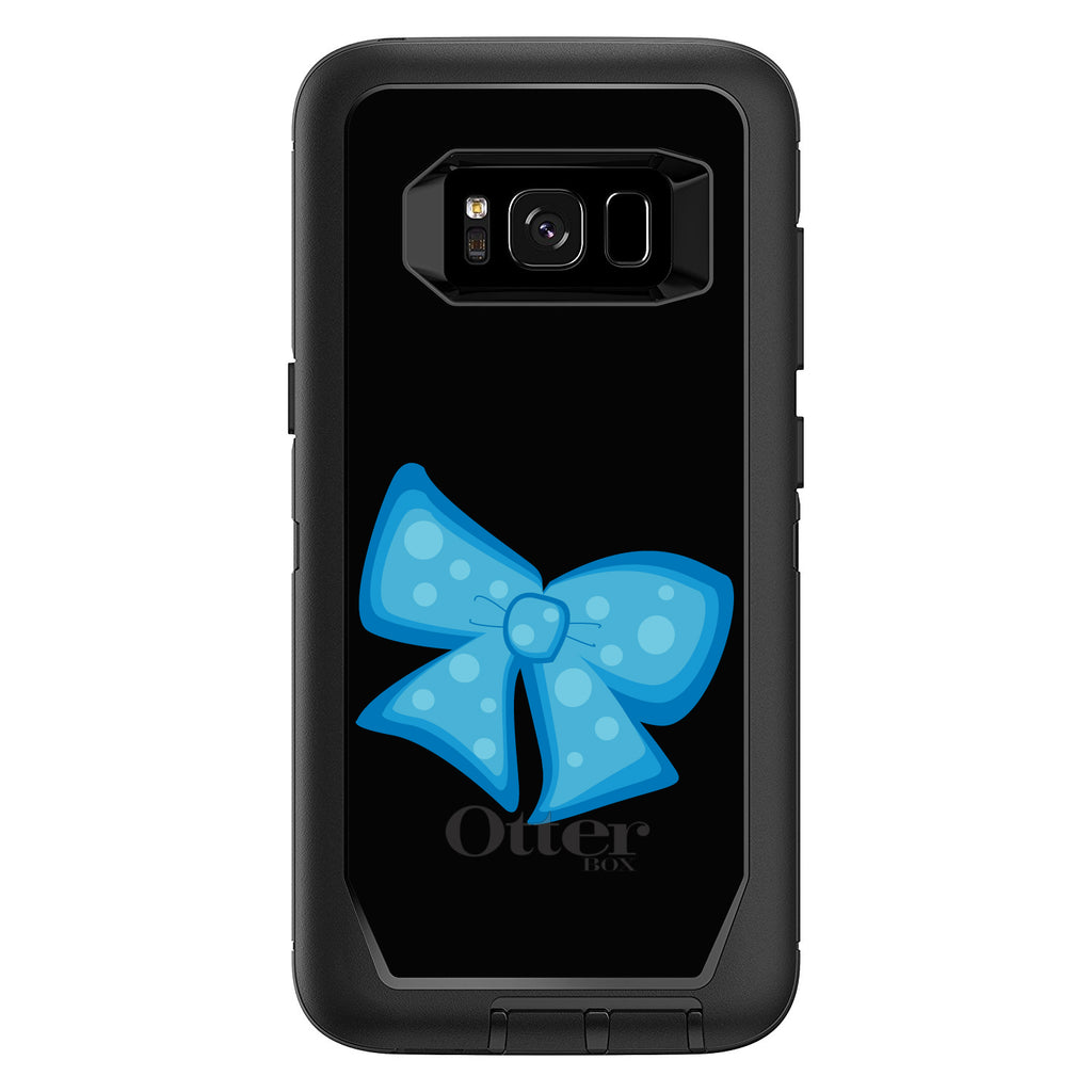Light Blue Black Bow Ribbon OtterBox Defender Case for iPhone & Galaxy, view 12