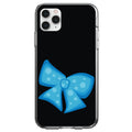 Light Blue Black Bow Ribbon Clear Shockproof iPhone Case