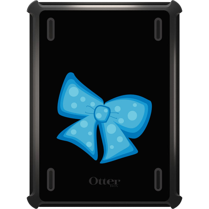 DistinctInk™ OtterBox Defender Series Case for Apple iPad / iPad Pro / iPad Air / iPad Mini - Light Blue Black Bow Ribbon