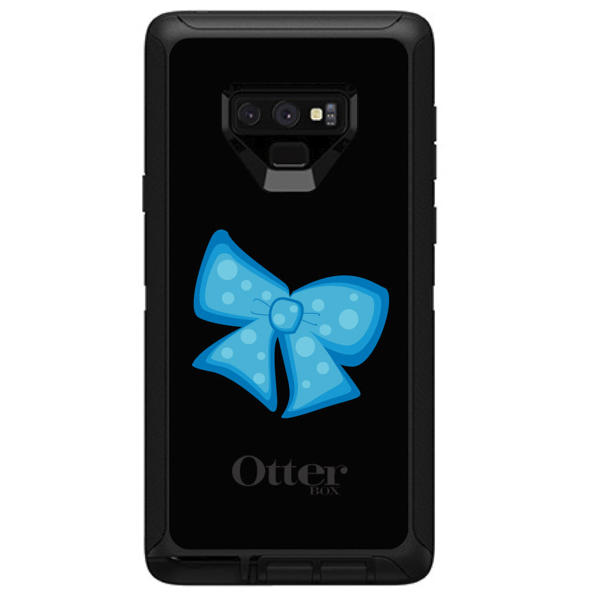 Light Blue Black Bow Ribbon OtterBox Defender Case for iPhone & Galaxy, view 16