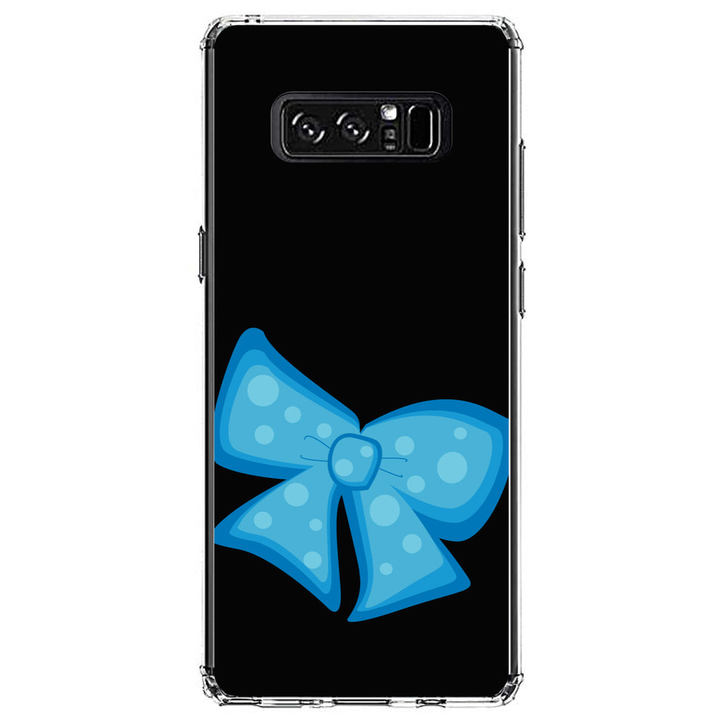 Light Blue Black Bow Ribbon Clear Shockproof iPhone Case, view 12