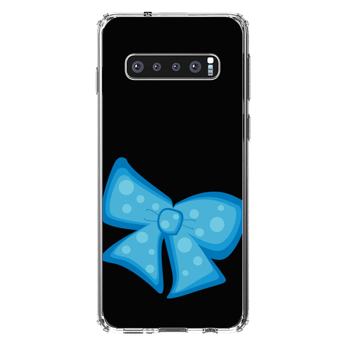 Light Blue Black Bow Ribbon Clear Shockproof iPhone Case, view 17