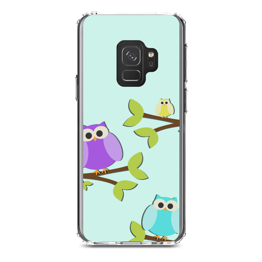 Blue Purple Yellow Owls Clear Shockproof iPhone Case, view 19