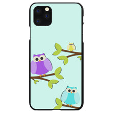 DistinctInk® Hard Plastic Snap-On Case for Apple iPhone or Samsung Galaxy - Blue Purple Yellow Owls