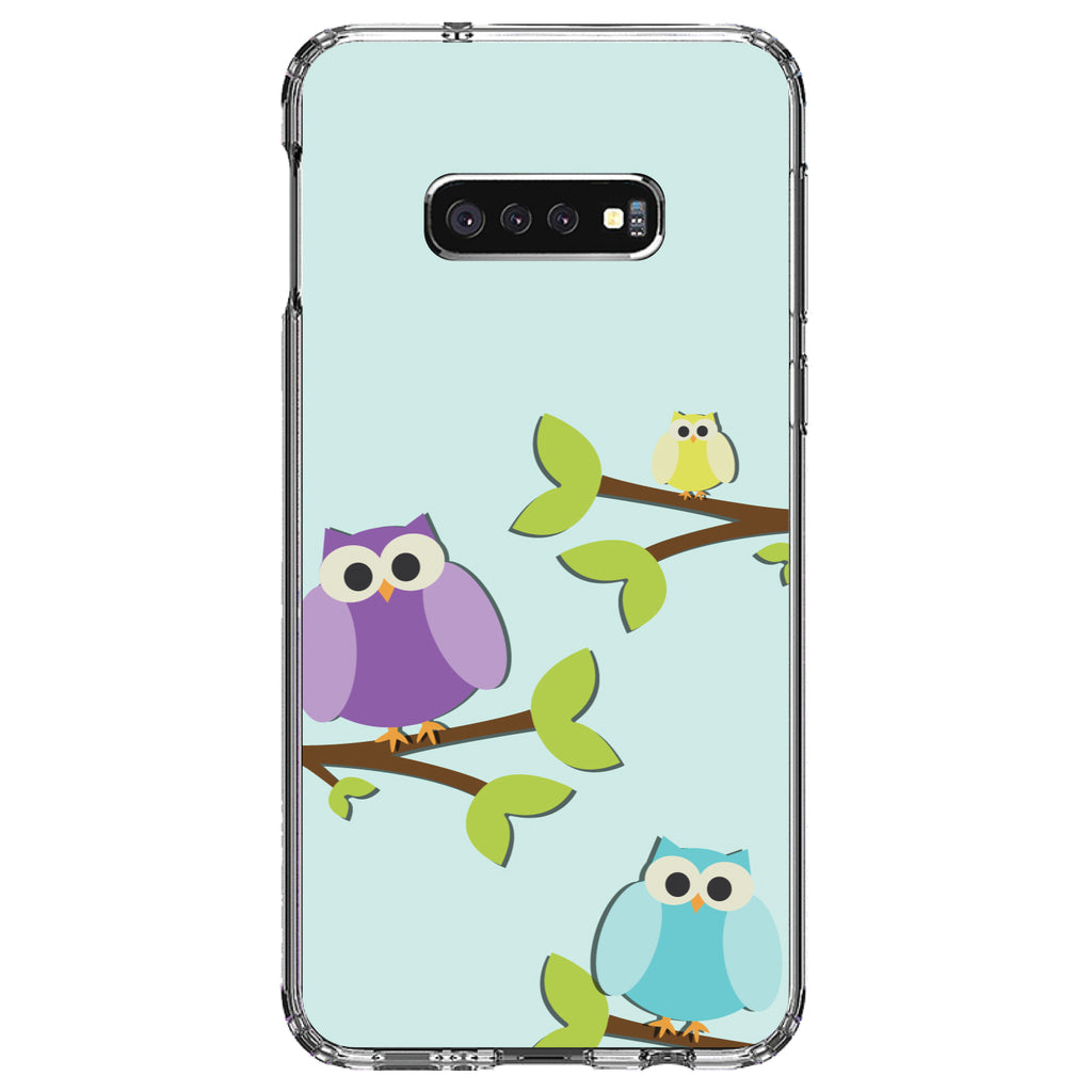 Blue Purple Yellow Owls Clear Shockproof iPhone Case, view 18