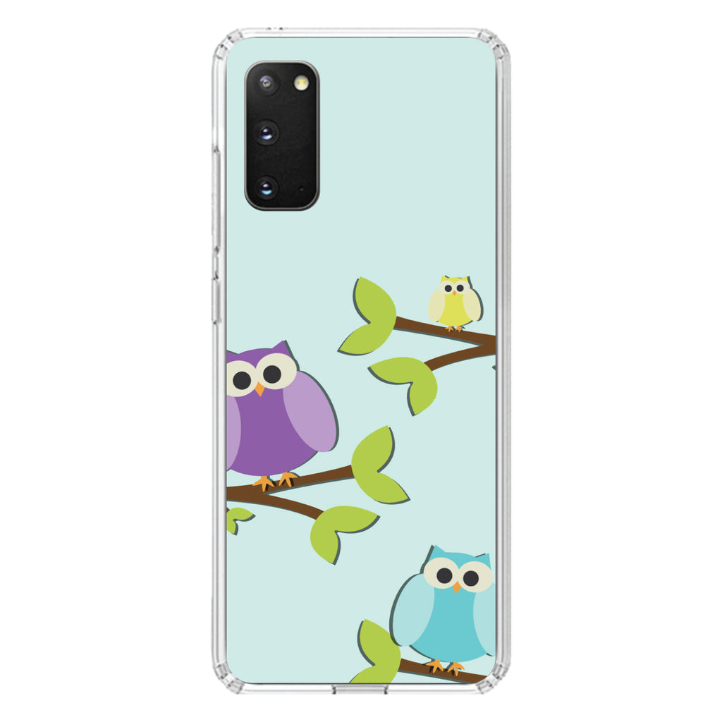 Blue Purple Yellow Owls Clear Shockproof iPhone Case, view 14