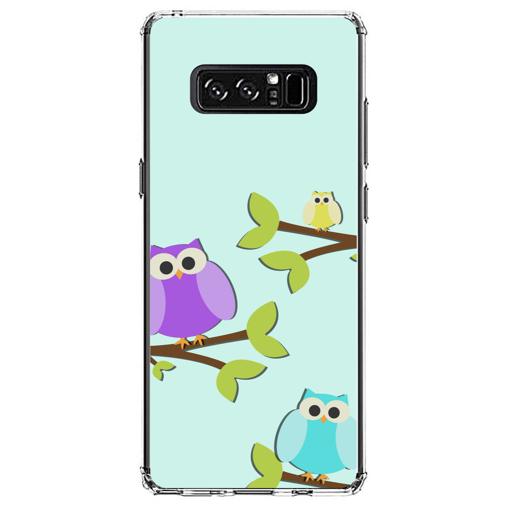 Blue Purple Yellow Owls Clear Shockproof iPhone Case, view 12