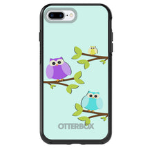 DistinctInk™ OtterBox Symmetry Series Case for Apple iPhone / Samsung Galaxy / Google Pixel - Blue Purple Yellow Owls