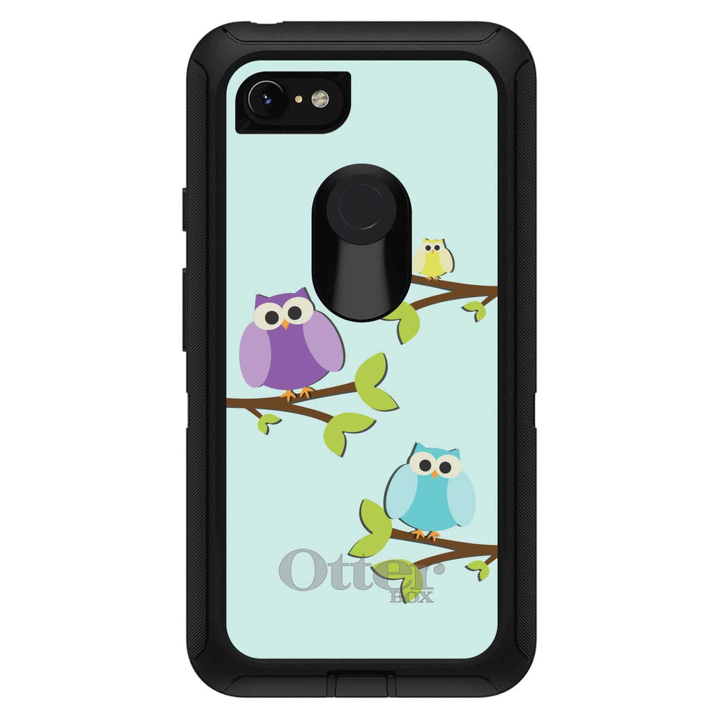 Blue Purple Yellow Owls OtterBox Defender Case for iPhone & Galaxy, view 18