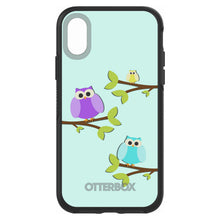 DistinctInk™ OtterBox Symmetry Series Case for Apple iPhone / Samsung Galaxy / Google Pixel - Blue Purple Yellow Owls