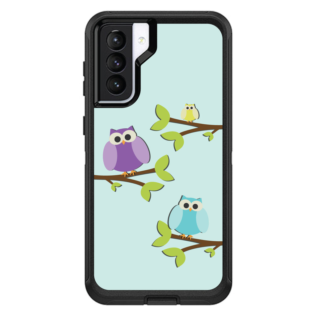 Blue Purple Yellow Owls OtterBox Defender Case for iPhone & Galaxy, view 6