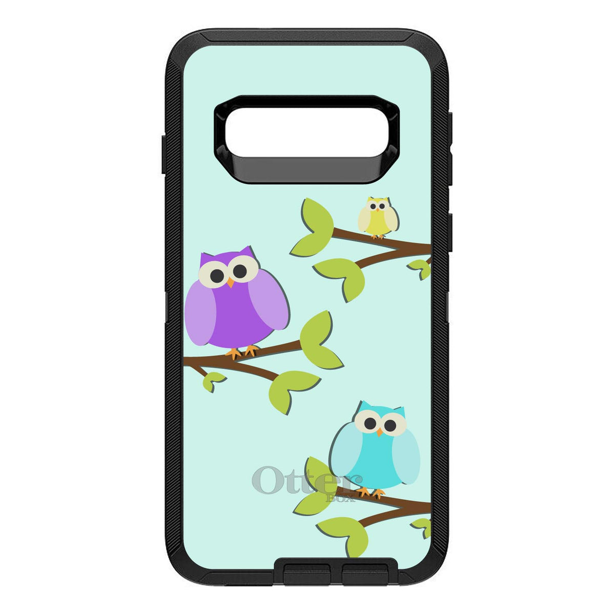 Blue Purple Yellow Owls OtterBox Defender Case for iPhone & Galaxy, view 9