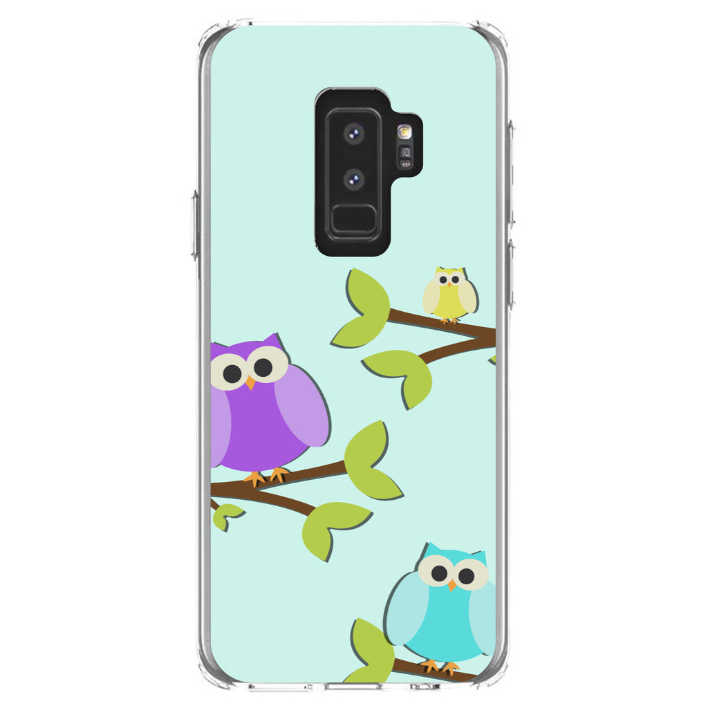 Blue Purple Yellow Owls Clear Shockproof iPhone Case, view 20