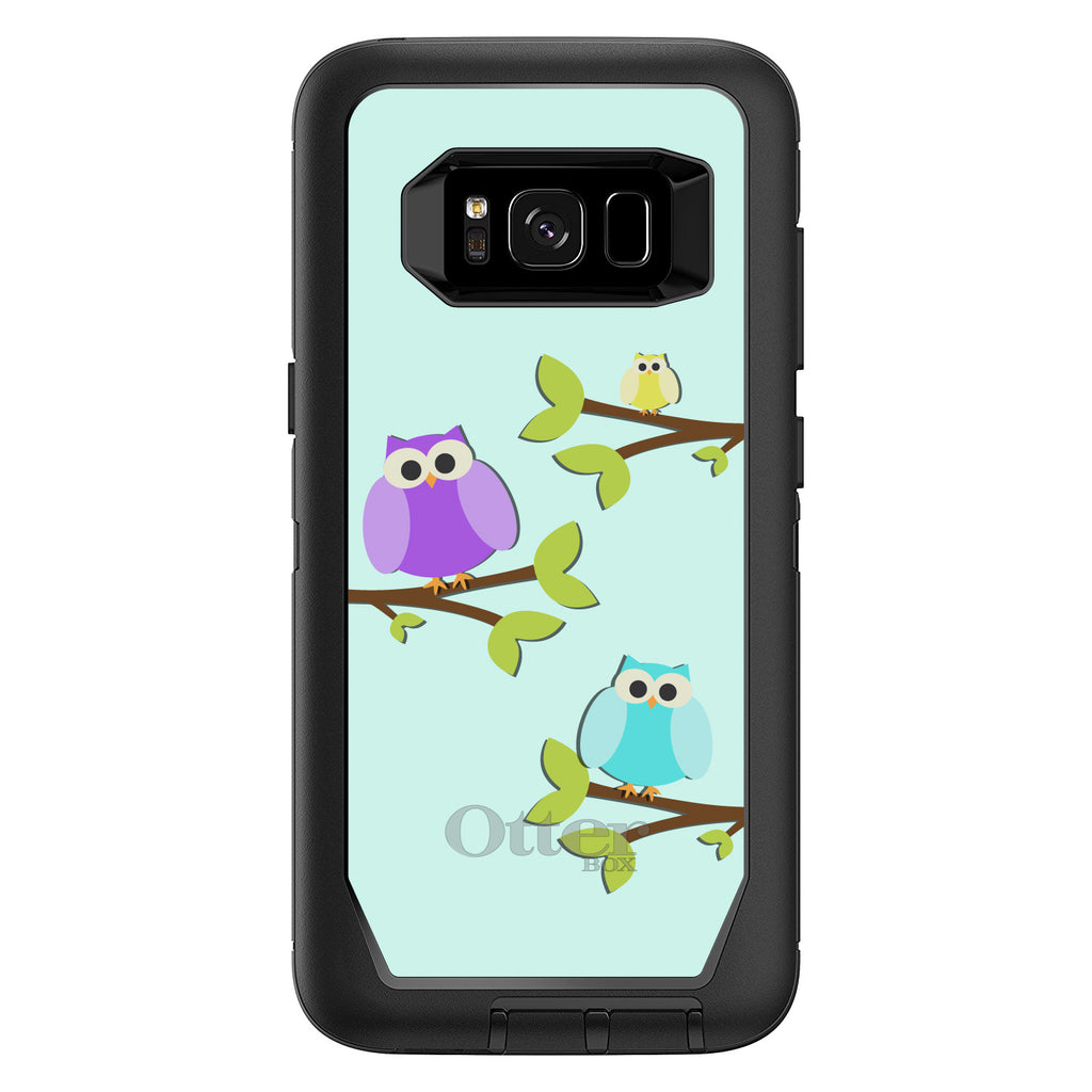 Blue Purple Yellow Owls OtterBox Defender Case for iPhone & Galaxy, view 12