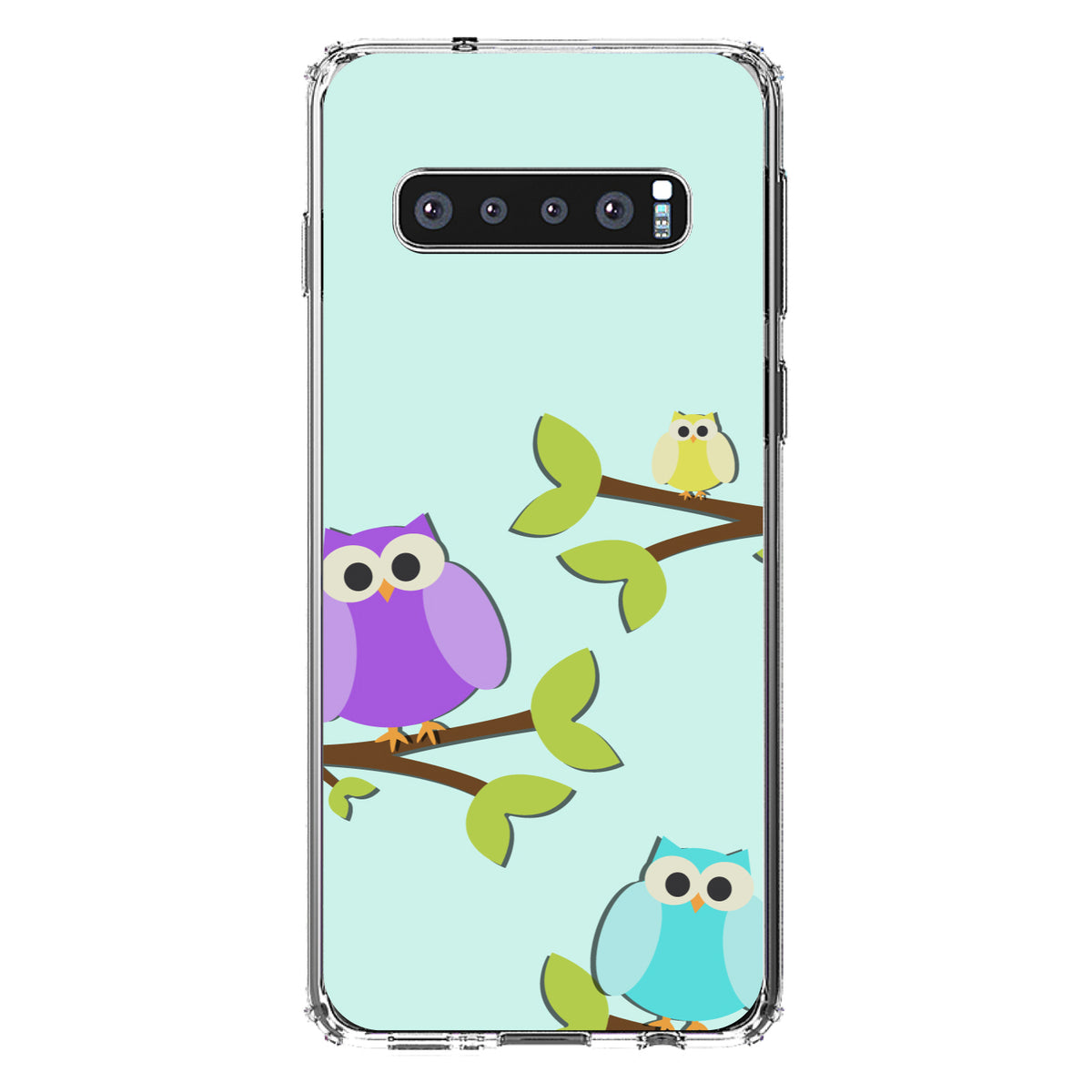 Blue Purple Yellow Owls Clear Shockproof iPhone Case, view 16