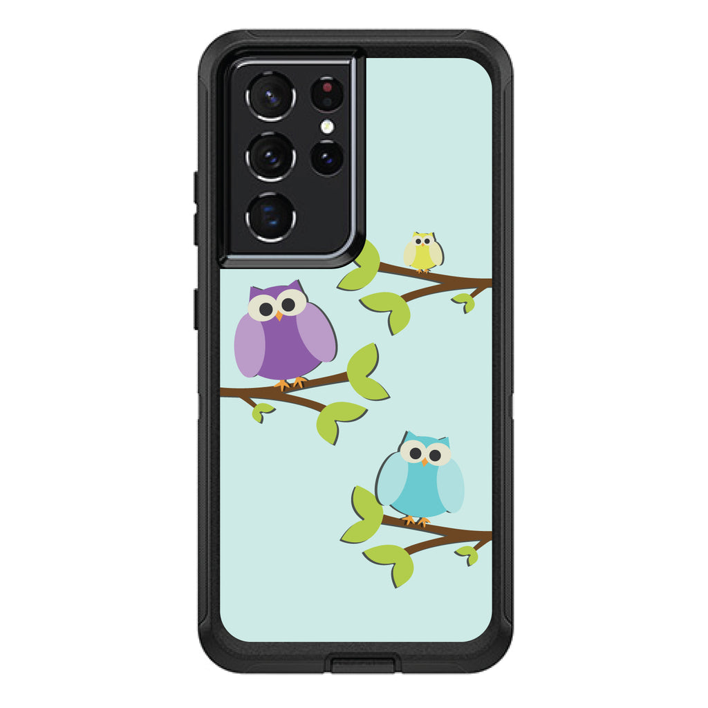 Blue Purple Yellow Owls OtterBox Defender Case for iPhone & Galaxy, view 7