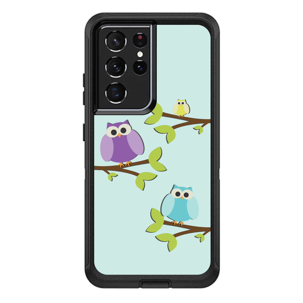 Blue Purple Yellow Owls OtterBox Defender Case for iPhone & Galaxy, view 7