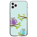 Blue Purple Yellow Owls Clear Shockproof iPhone Case