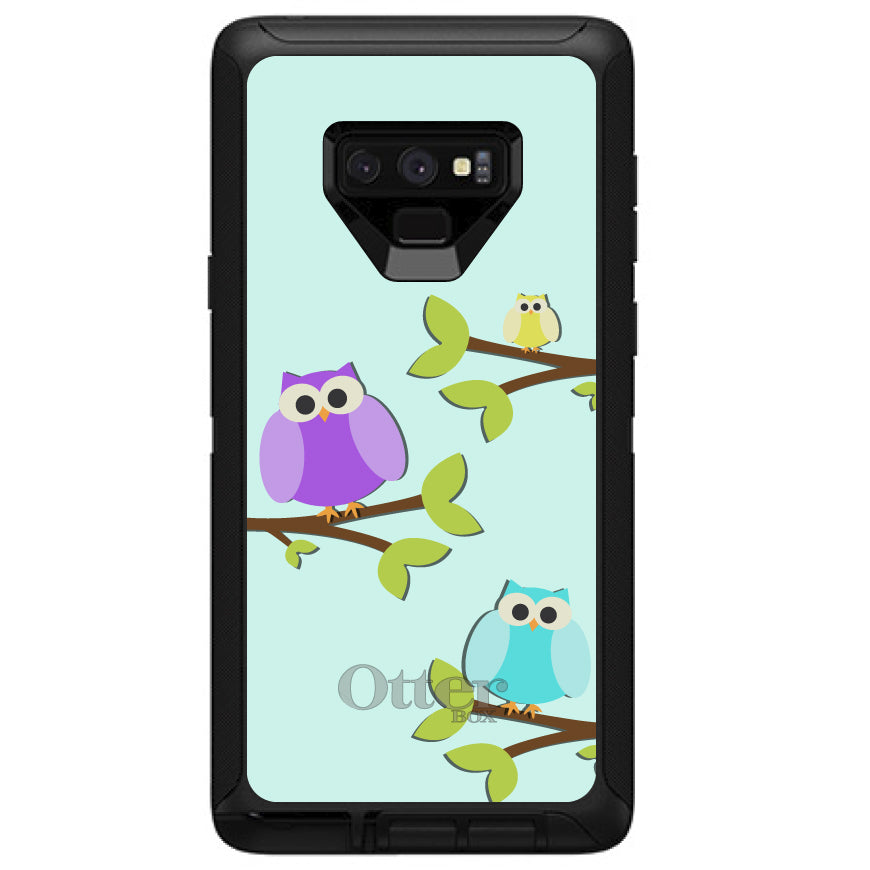 Blue Purple Yellow Owls OtterBox Defender Case for iPhone & Galaxy, view 16