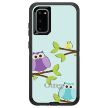 DistinctInk™ OtterBox Defender Series Case for Apple iPhone / Samsung Galaxy / Google Pixel - Blue Purple Yellow Owls
