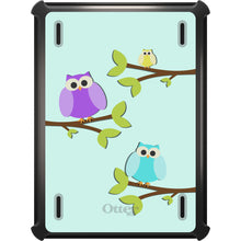 DistinctInk™ OtterBox Defender Series Case for Apple iPad / iPad Pro / iPad Air / iPad Mini - Blue Purple Yellow Owls