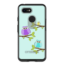 DistinctInk™ OtterBox Symmetry Series Case for Apple iPhone / Samsung Galaxy / Google Pixel - Blue Purple Yellow Owls