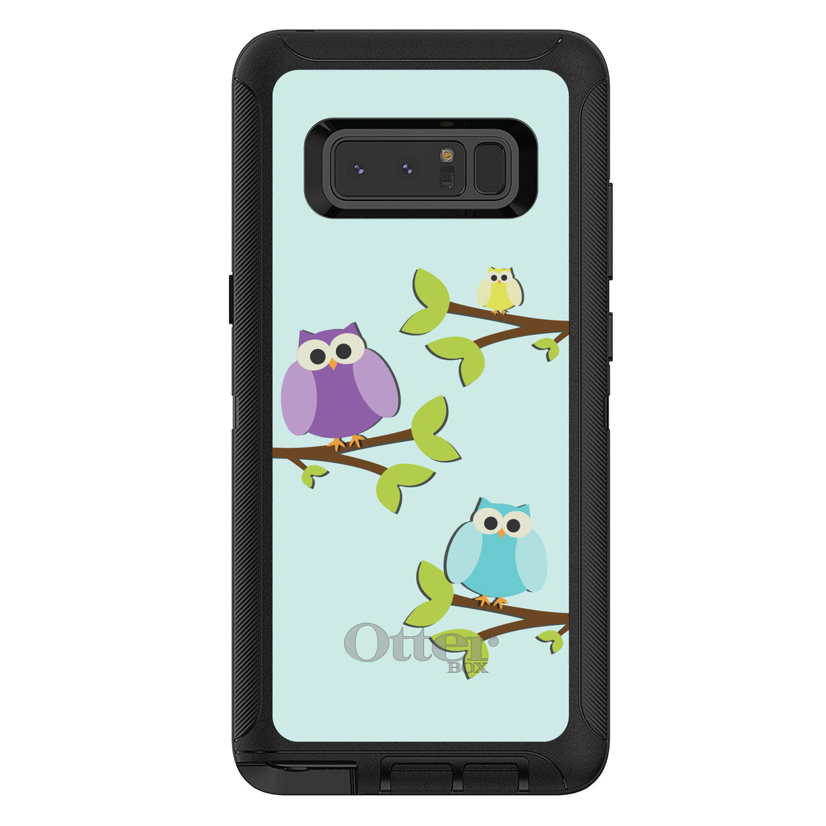 Blue Purple Yellow Owls OtterBox Defender Case for iPhone & Galaxy, view 17