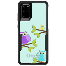 DistinctInk™ OtterBox Commuter Series Case for Apple iPhone or Samsung Galaxy - Blue Purple Yellow Owls