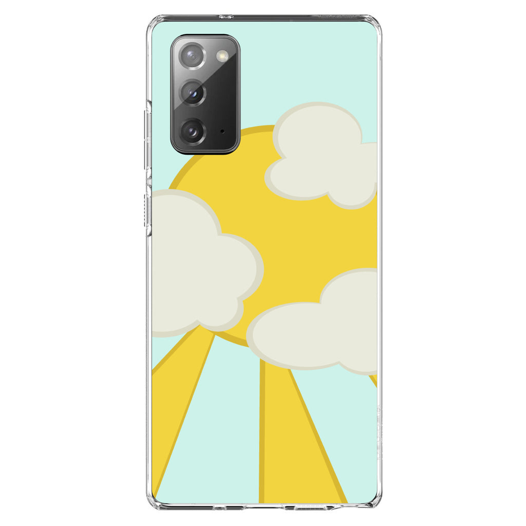 Blue Yellow Sun Sky Clouds Clear Shockproof iPhone Case, view 8