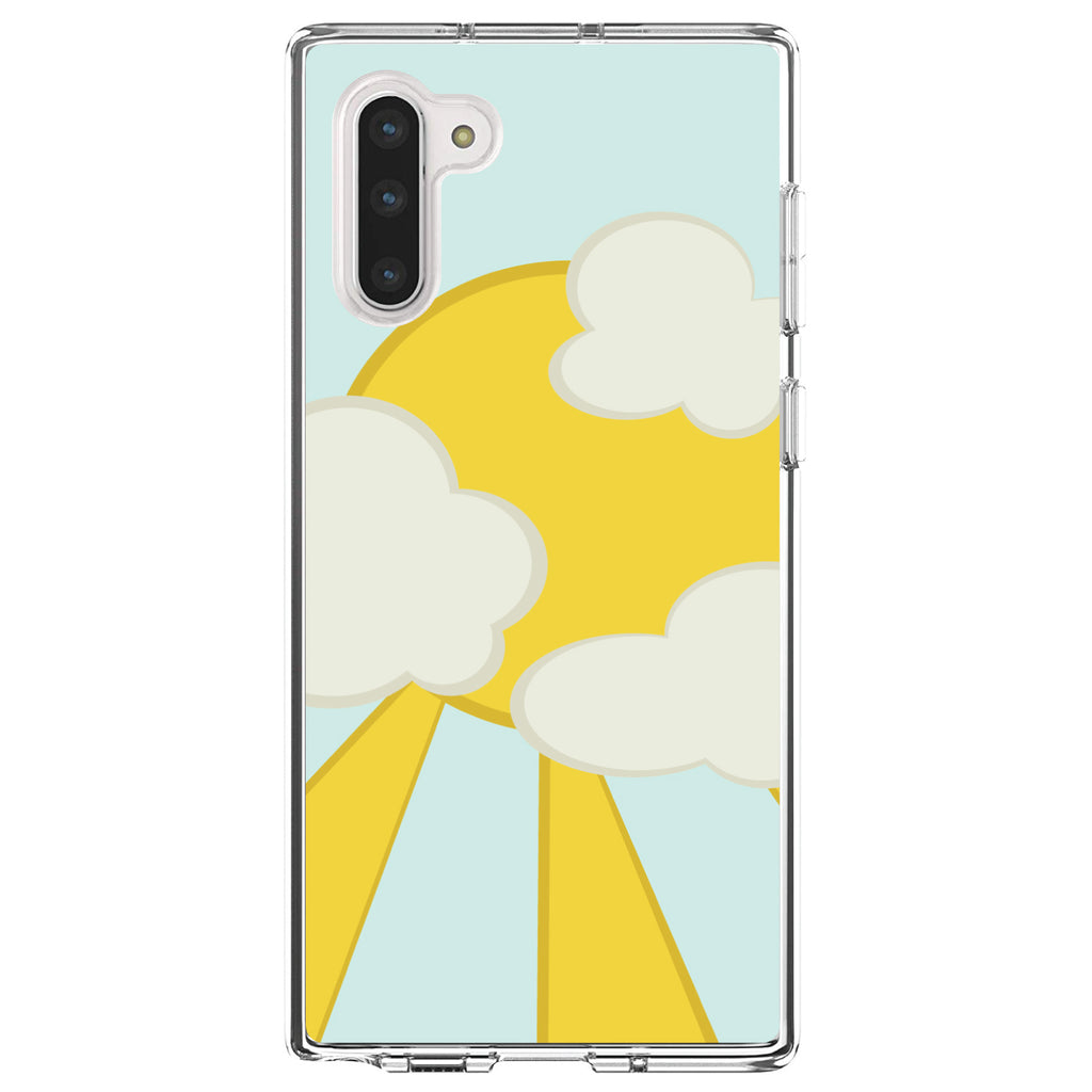 Blue Yellow Sun Sky Clouds Clear Shockproof iPhone Case, view 9