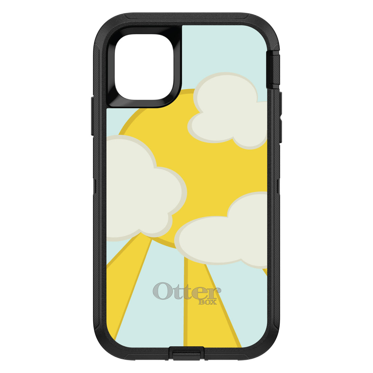 Blue Yellow Sun Sky Clouds OtterBox Defender Case for iPhone & Galaxy, view 2