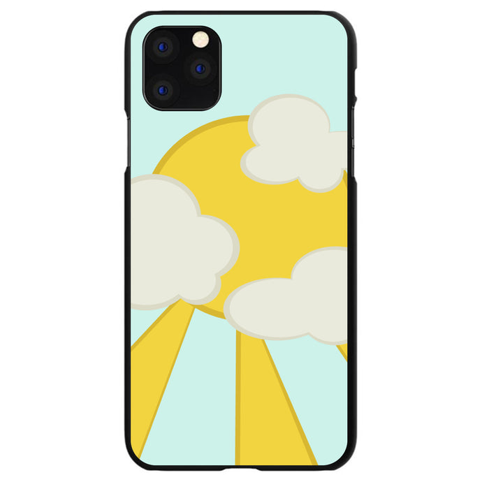 DistinctInk® Hard Plastic Snap-On Case for Apple iPhone or Samsung Galaxy - Blue Yellow Sun Sky Clouds