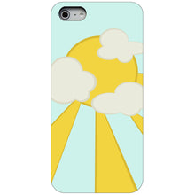 DistinctInk® Hard Plastic Snap-On Case for Apple iPhone or Samsung Galaxy - Blue Yellow Sun Sky Clouds
