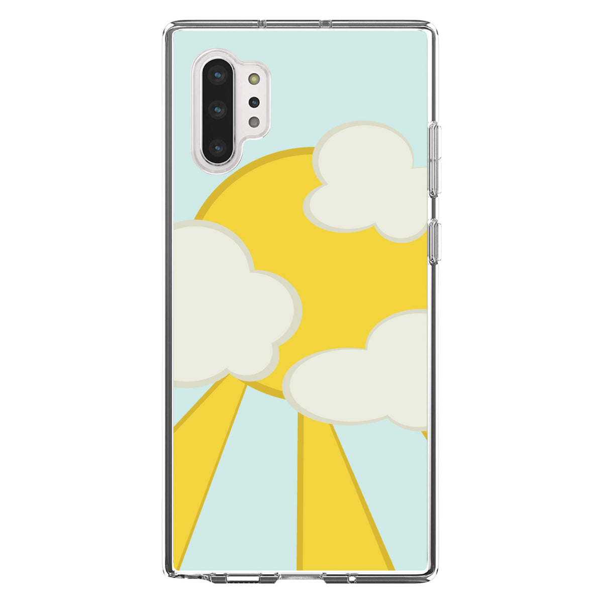 Blue Yellow Sun Sky Clouds Clear Shockproof iPhone Case, view 10