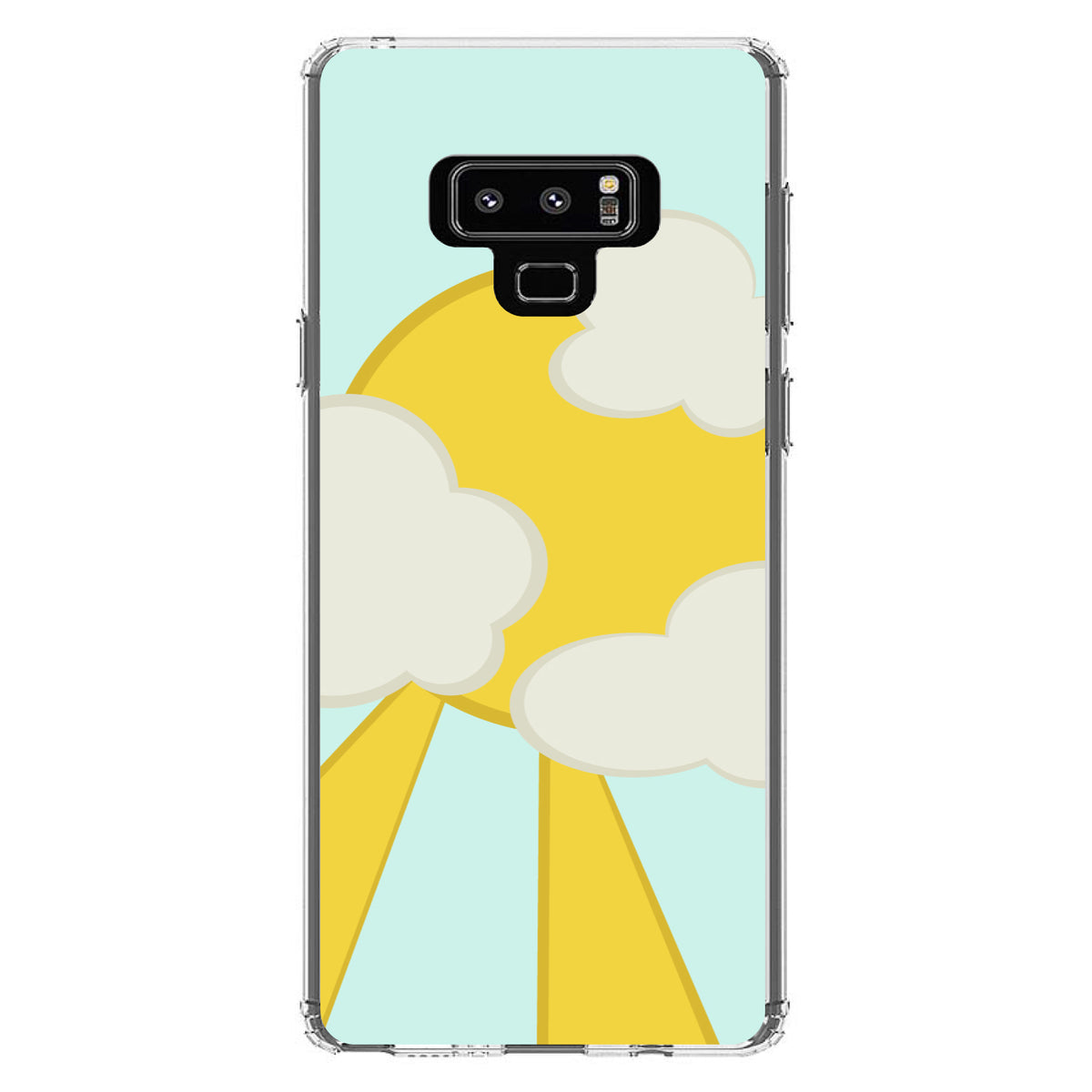 Blue Yellow Sun Sky Clouds Clear Shockproof iPhone Case, view 11