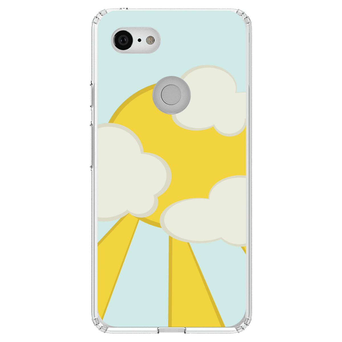 Blue Yellow Sun Sky Clouds Clear Shockproof iPhone Case, view 21