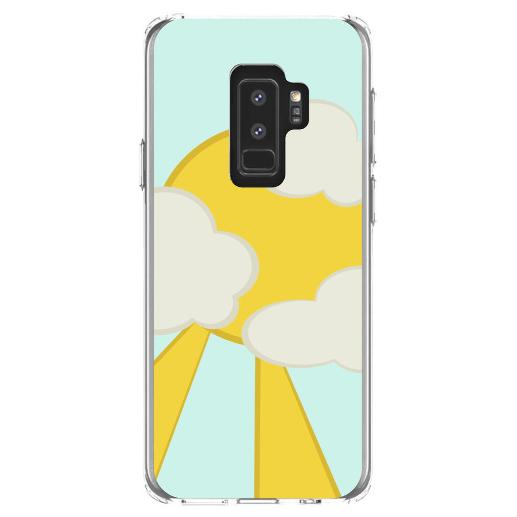 Blue Yellow Sun Sky Clouds Clear Shockproof iPhone Case, view 20